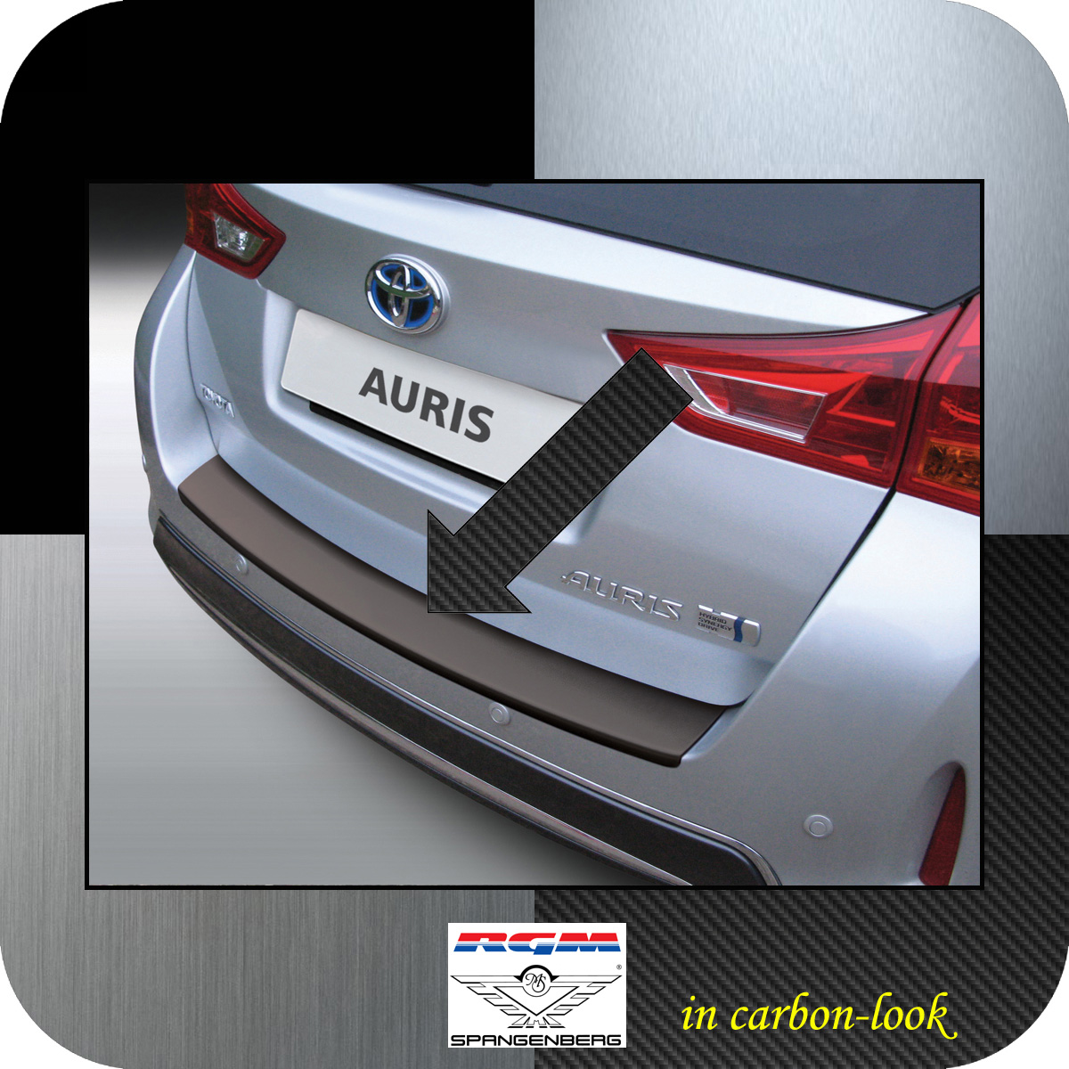 Ladekantenschutz Carbon-Look Toyota Auris II Touring vor Mopf 2013-15 3509706