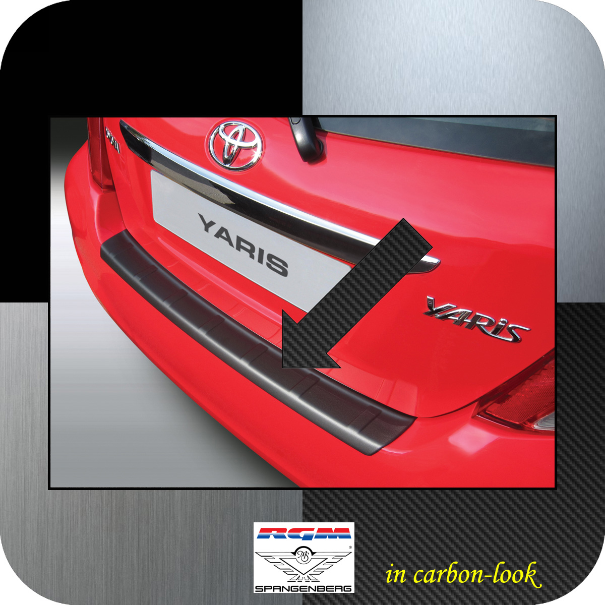Ladekantenschutz Carbon-Look Toyota Yaris III Schrägheck vorMopf 2010-14 3509738