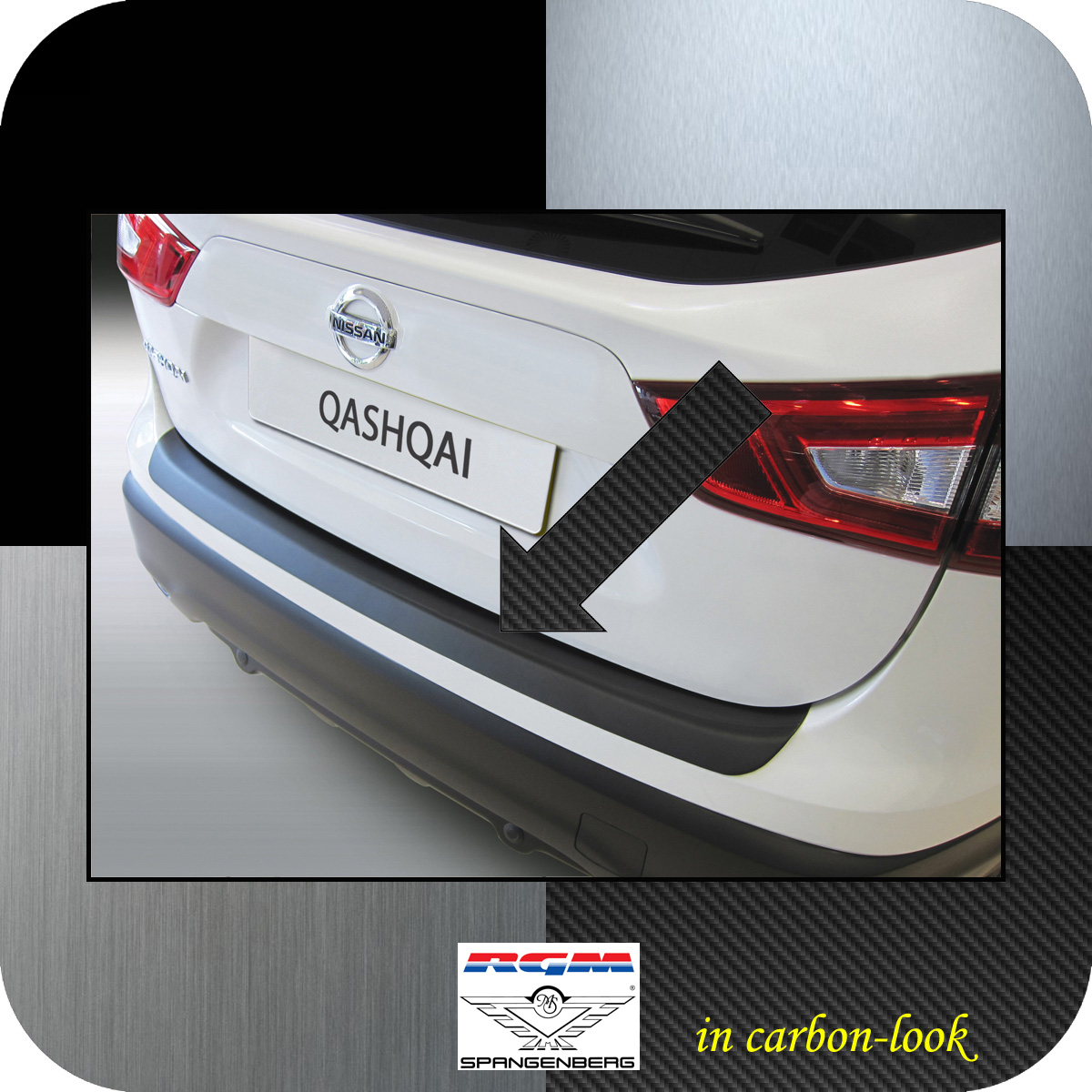 Ladekantenschutz Carbon-Look Nissan Qashqai II SUV vor Mopf 2013-03.2017 3509754