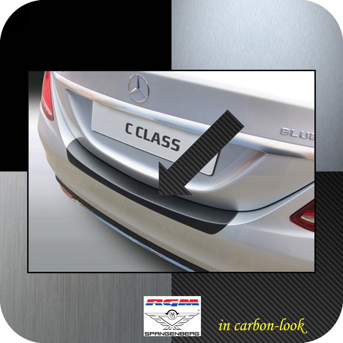 Ladekantenschutz Carbon Look Mercedes C Klasse W205 Limousine 2014 18 3509788
