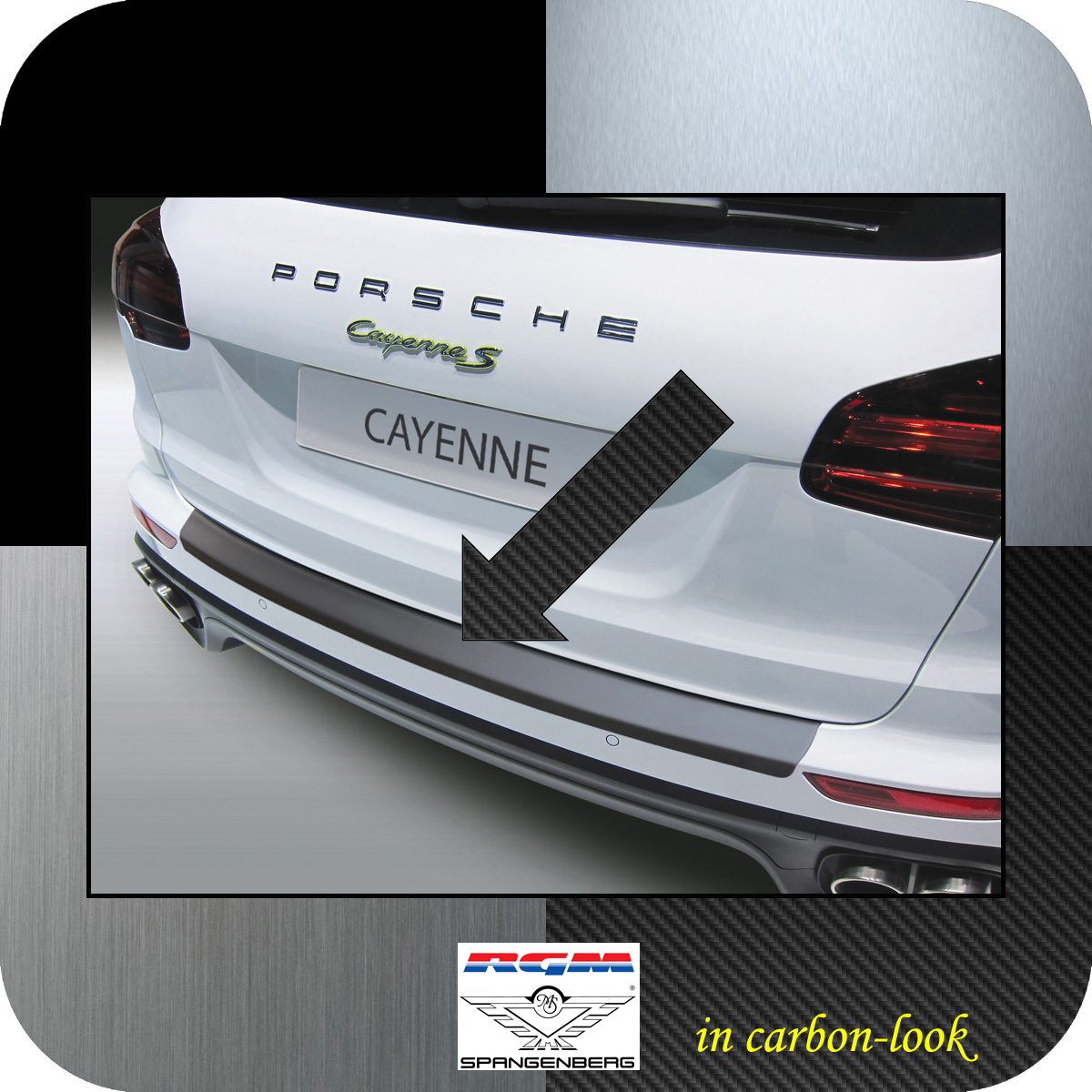 Ladekantenschutz Carbon-Look für Porsche Cayenne II SUV ab Mopf 2014-17 3509789