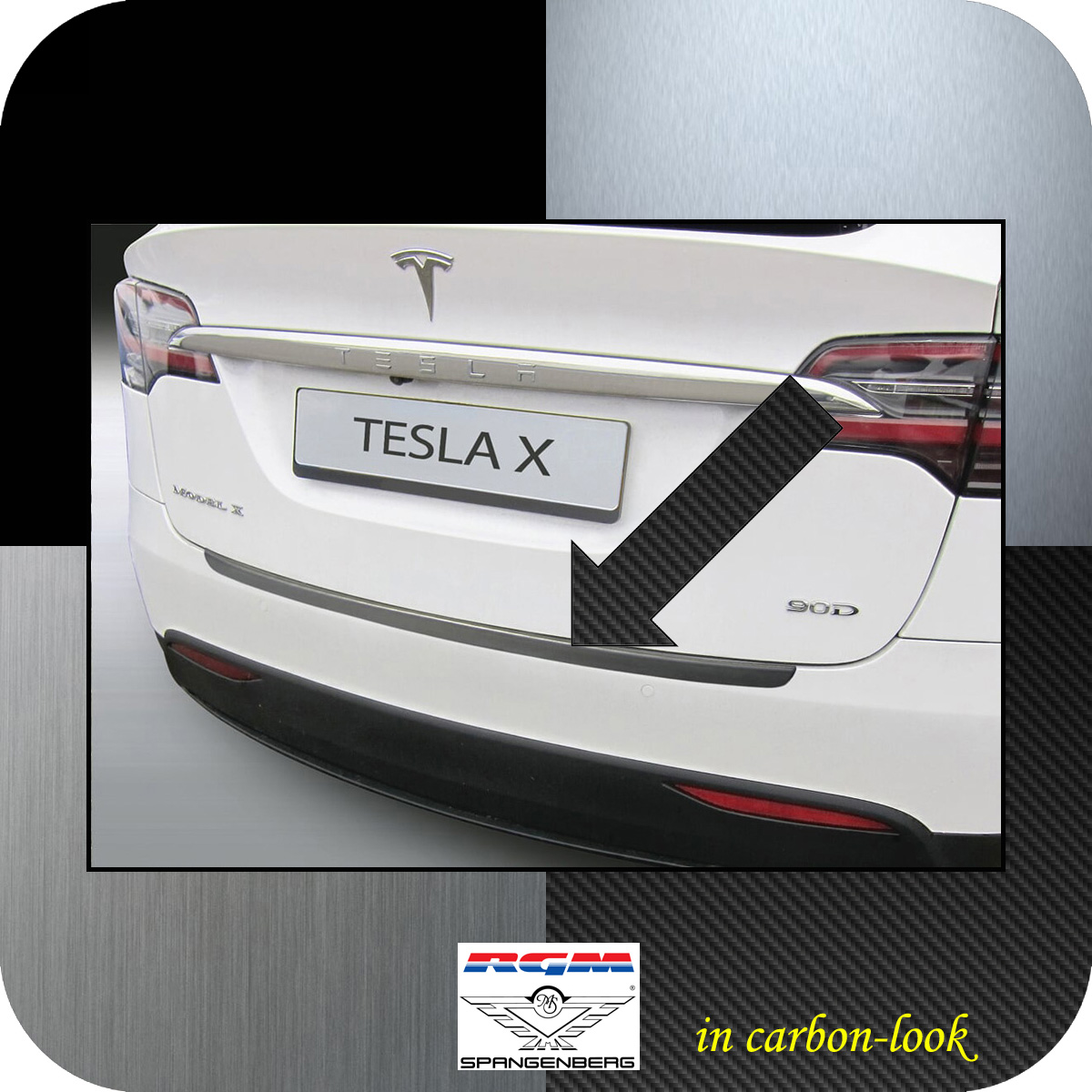 Ladekantenschutz Carbon-Look Tesla Model X ab Baujahr 09.2015- 3509800