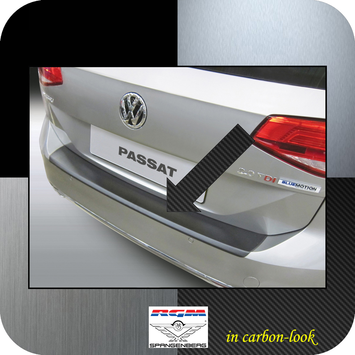 Für VW Passat B8 Variant Ladekantenschutz Carbon Look 