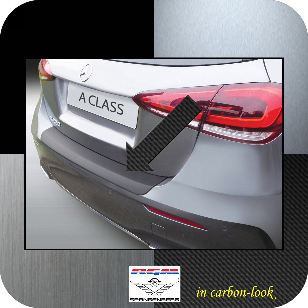 Ladekantenschutz Carbon-Look Mercedes A-Klasse W177 5Tür nur AMG 5.2018- 3509827
