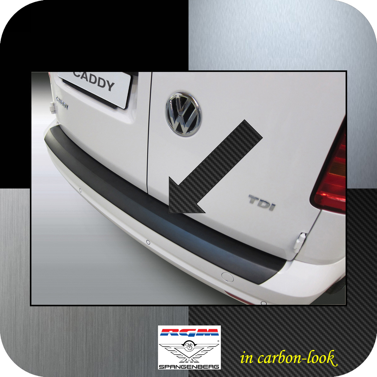 Ladekantenschutz Carbon-Look VW Caddy IV auch Maxi Bauj. 06.2015-10.2020 3509848