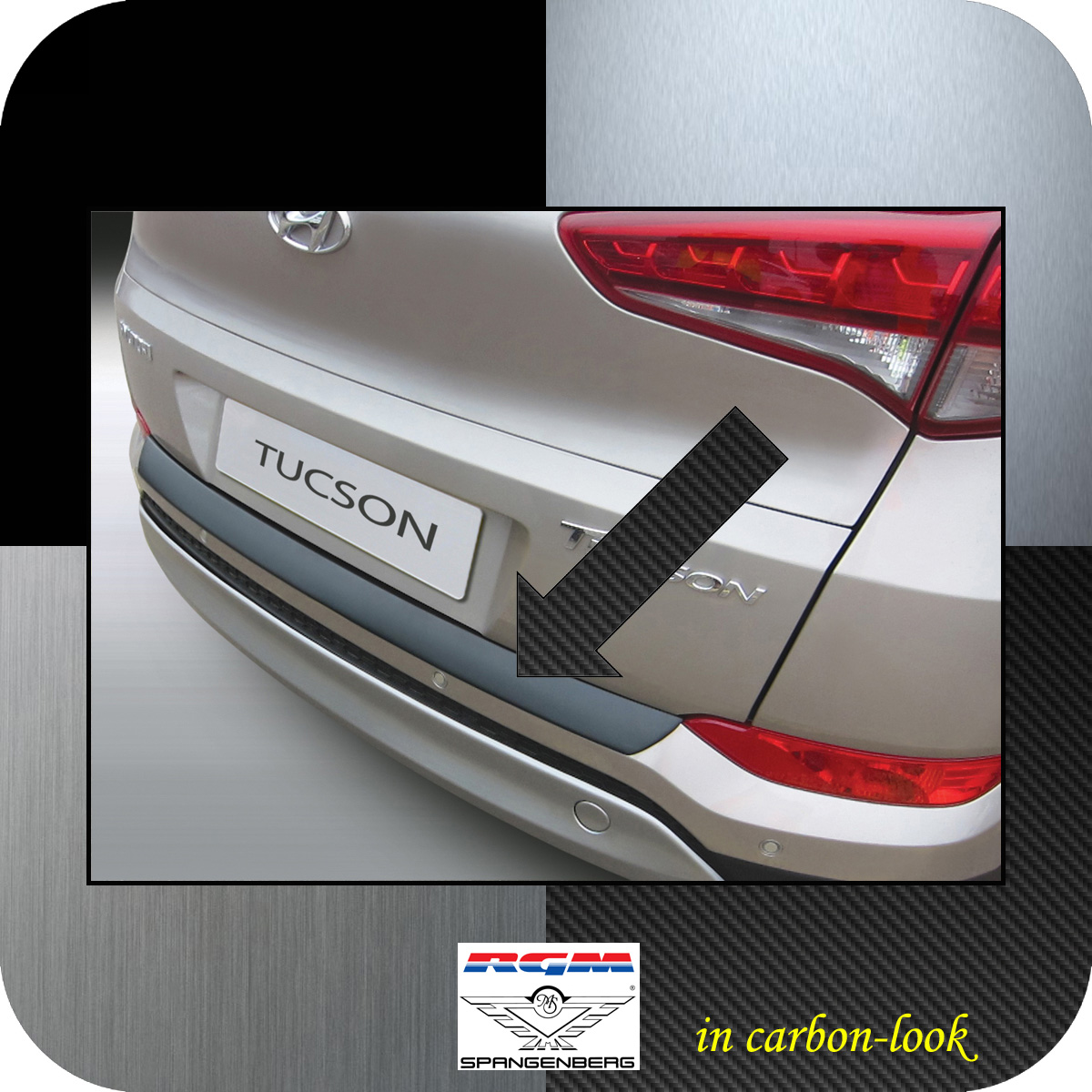 Ladekantenschutz Carbon-Look Hyundai Tucson III SUV Kombi 2015-2018 3509860