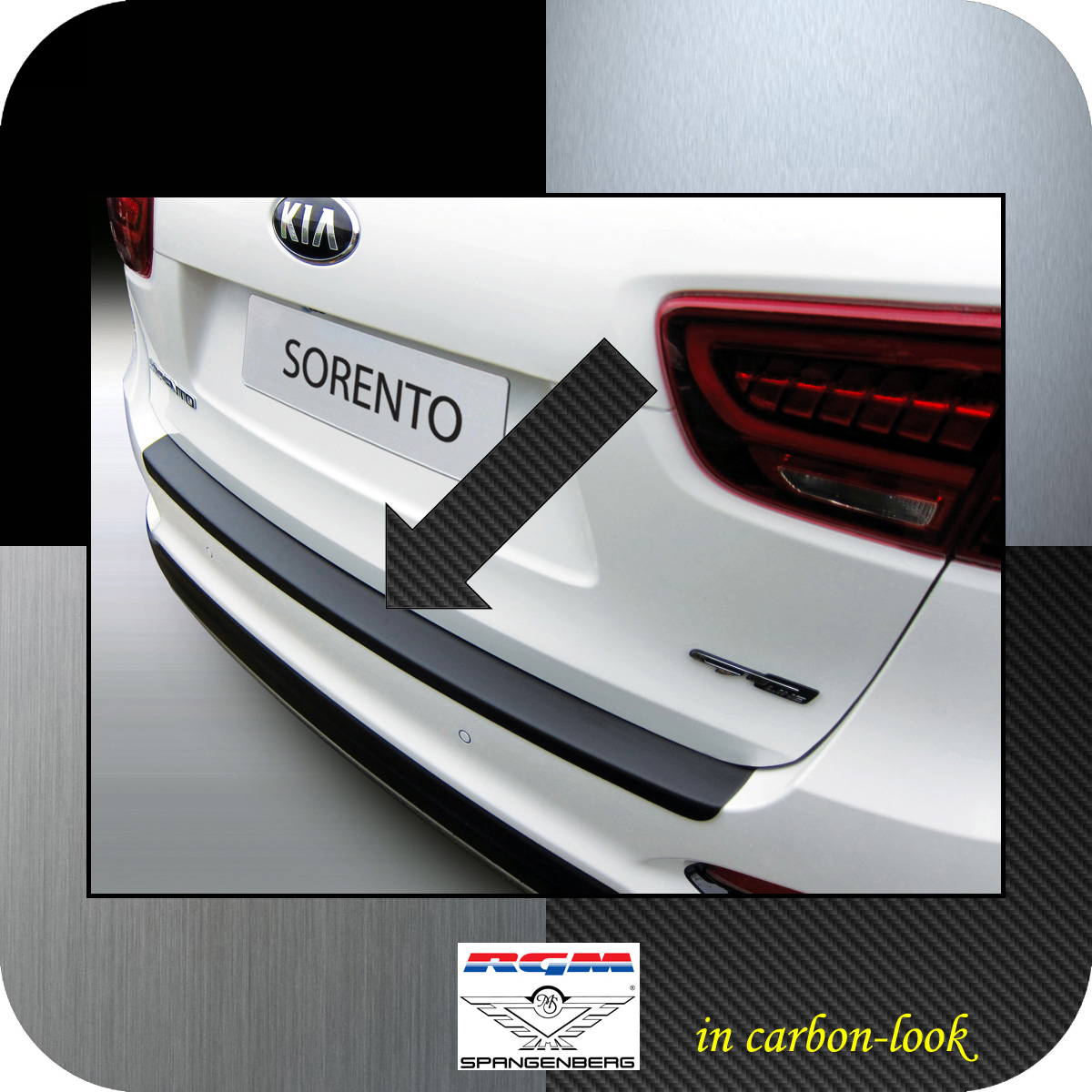 Ladekantenschutz Carbon-Look Kia Sorento III SUV facelift Bj 10.17-08.20 3509885