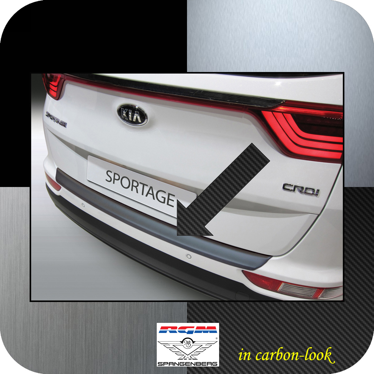 Ladekantenschutz Carbon-Look Kia Sportage IV (QL) SUV Kombi 2016-2018 3509886