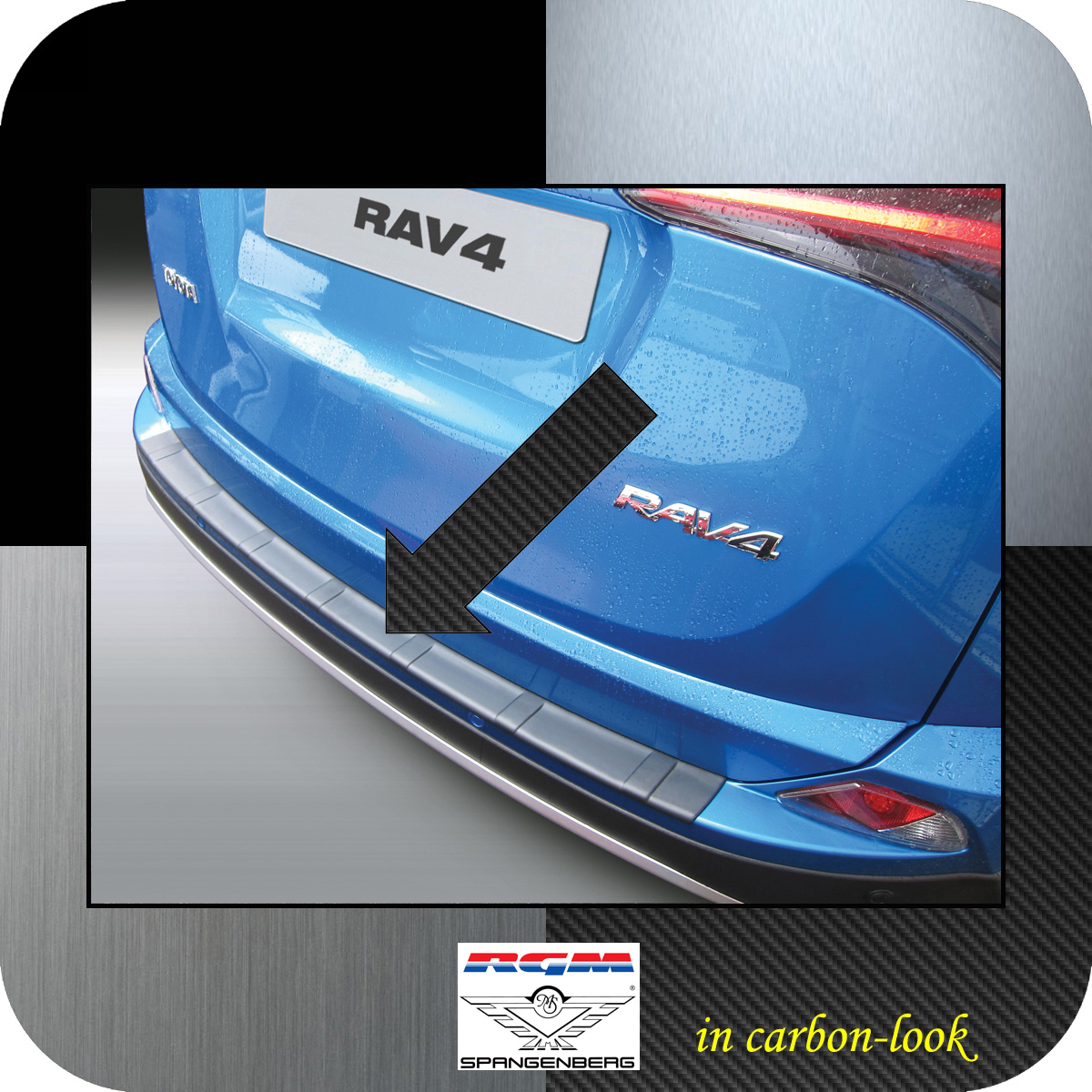 Ladekantenschutz Carbon-Look gerippt Toyota RAV4 IV facelift 02.16-12.18 3509888