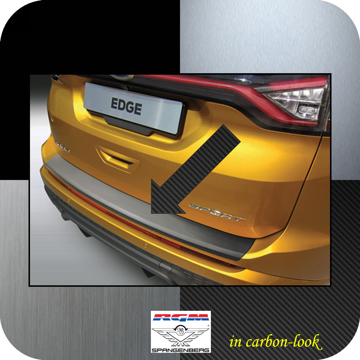 Ladekantenschutz Carbon-Look glatt Ford Edge II vor facelift 2016-18 3509901