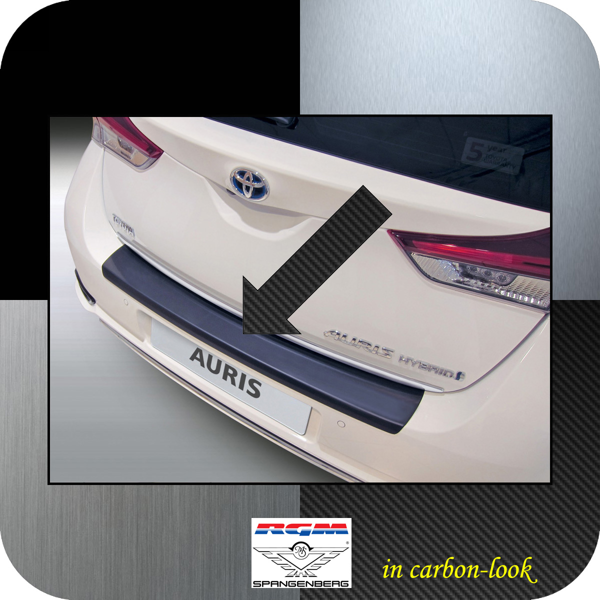 Ladekantenschutz Carbon-Look Toyota Auris II Schrägheck facelift 2015-19 3509911