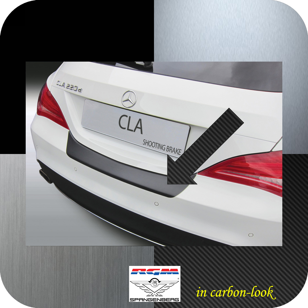 Ladekantenschutz Carbon-Look Mercedes CLA Shooting Break 250 AMG 2015-18 3509918