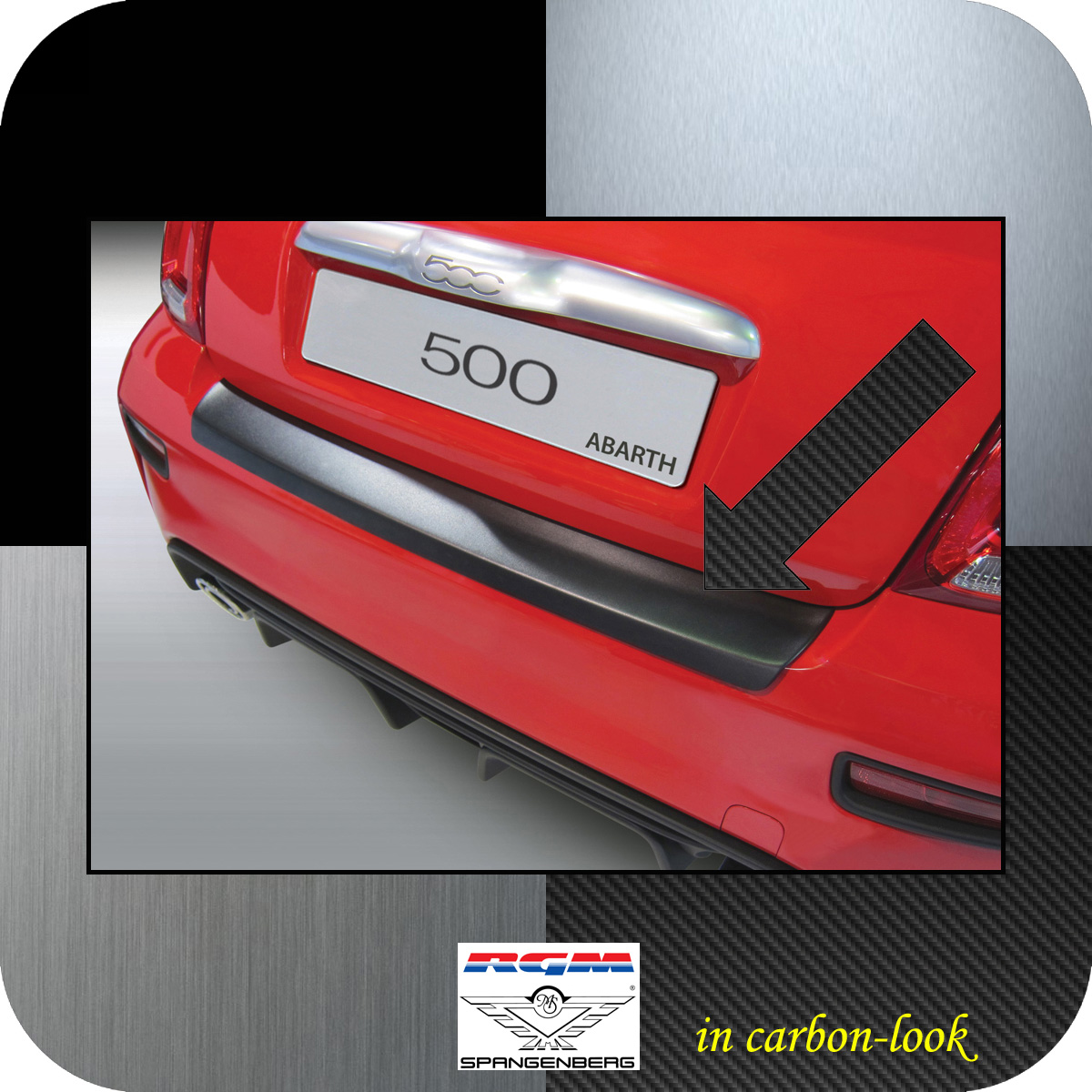 Ladekantenschutz Carbon-Look Fiat 500 nur Modelle Abarth ab Bj 2016- 3509935