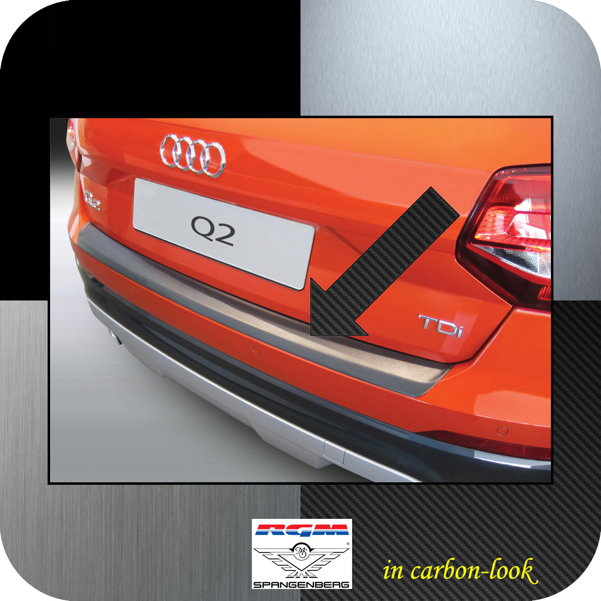 Ladekantenschutz Carbon-look Audi Q2 SUV vor facelift Baujahre 2016-2020 3509959