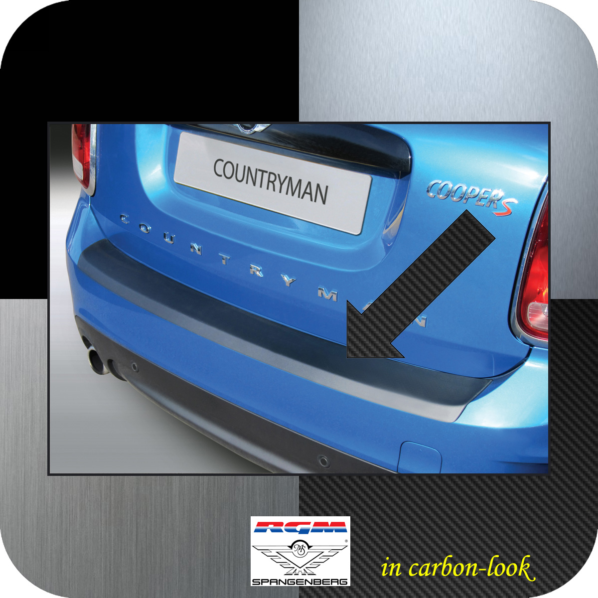 Ladekantenschutz Carbon-Look Mini BMW Countryman II F60 vor Mopf 2017-20 3509977