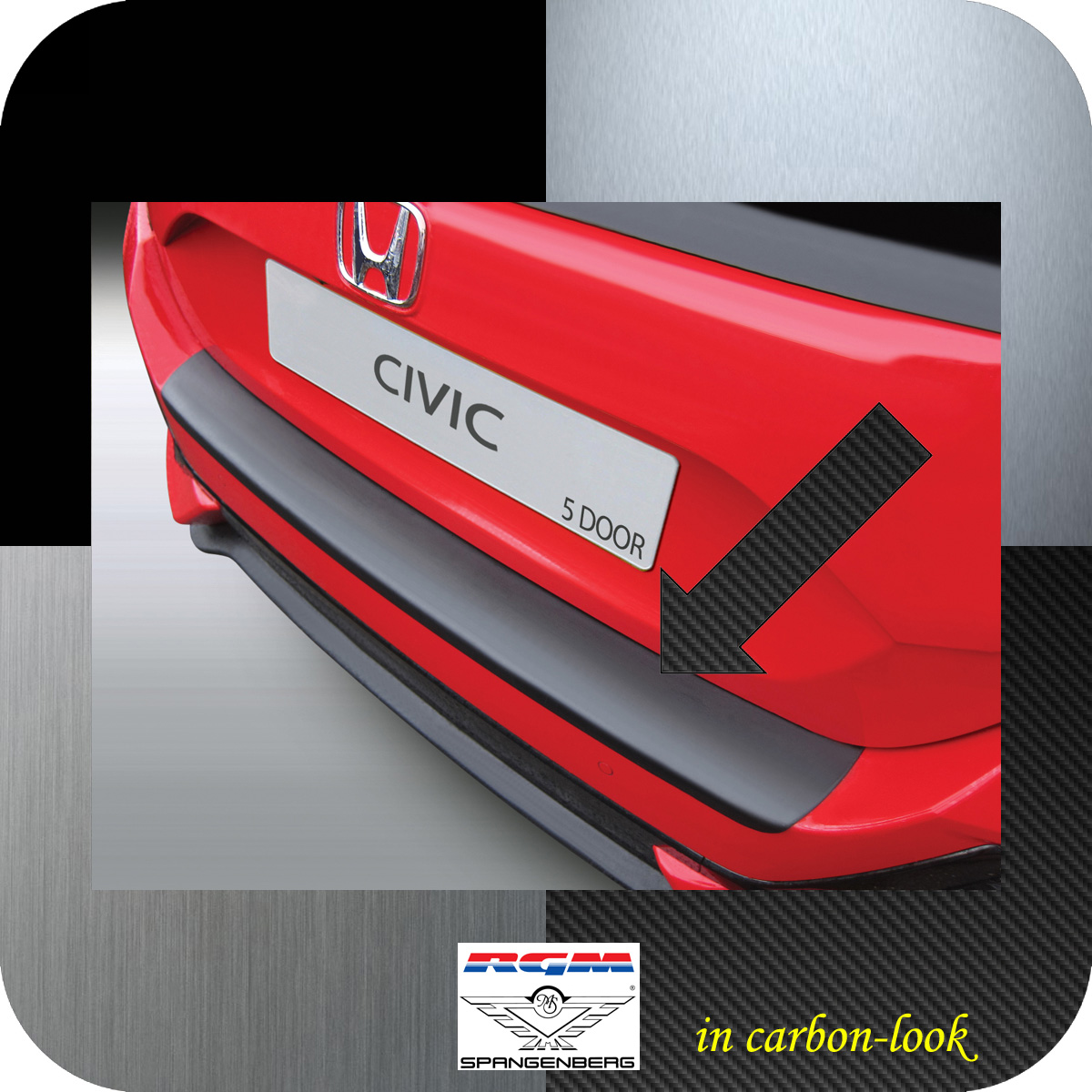 Ladekantenschutz Carbon-Look Honda Civic X 5-Türer ab Baujahr 2017- 3509978