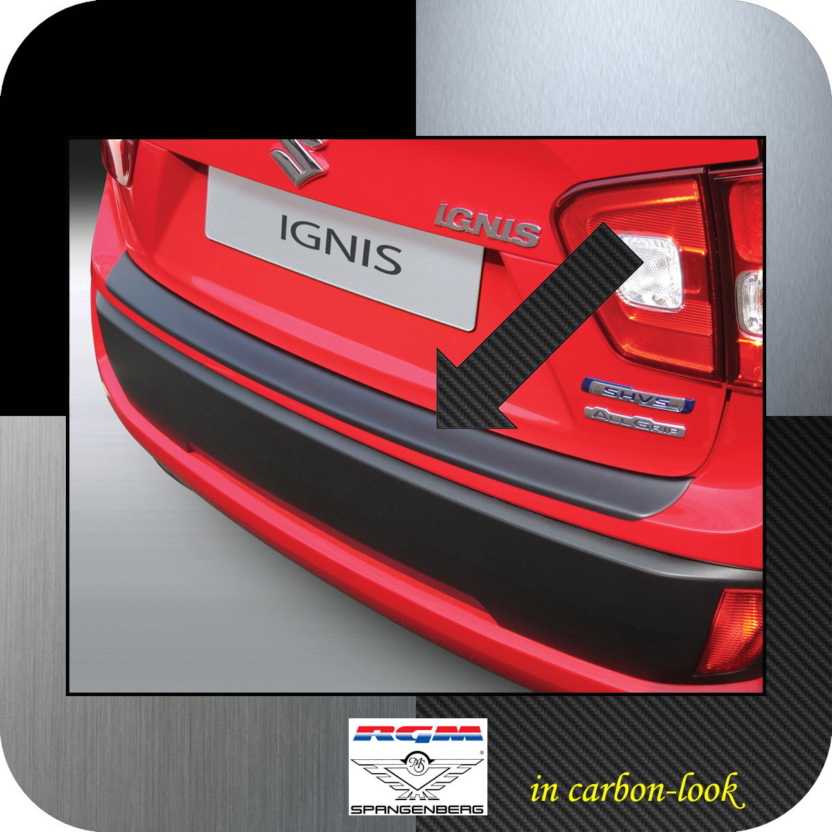 Ladekantenschutz Carbon-Look Suzuki Ignis MF vor facelift 10.2016-4.2020 3509986