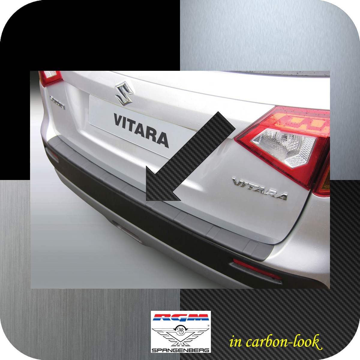 Ladekantenschutz Carbon-Look gerippt Suzuki Vitara SUV ab Bj. 03.2015- 3509995