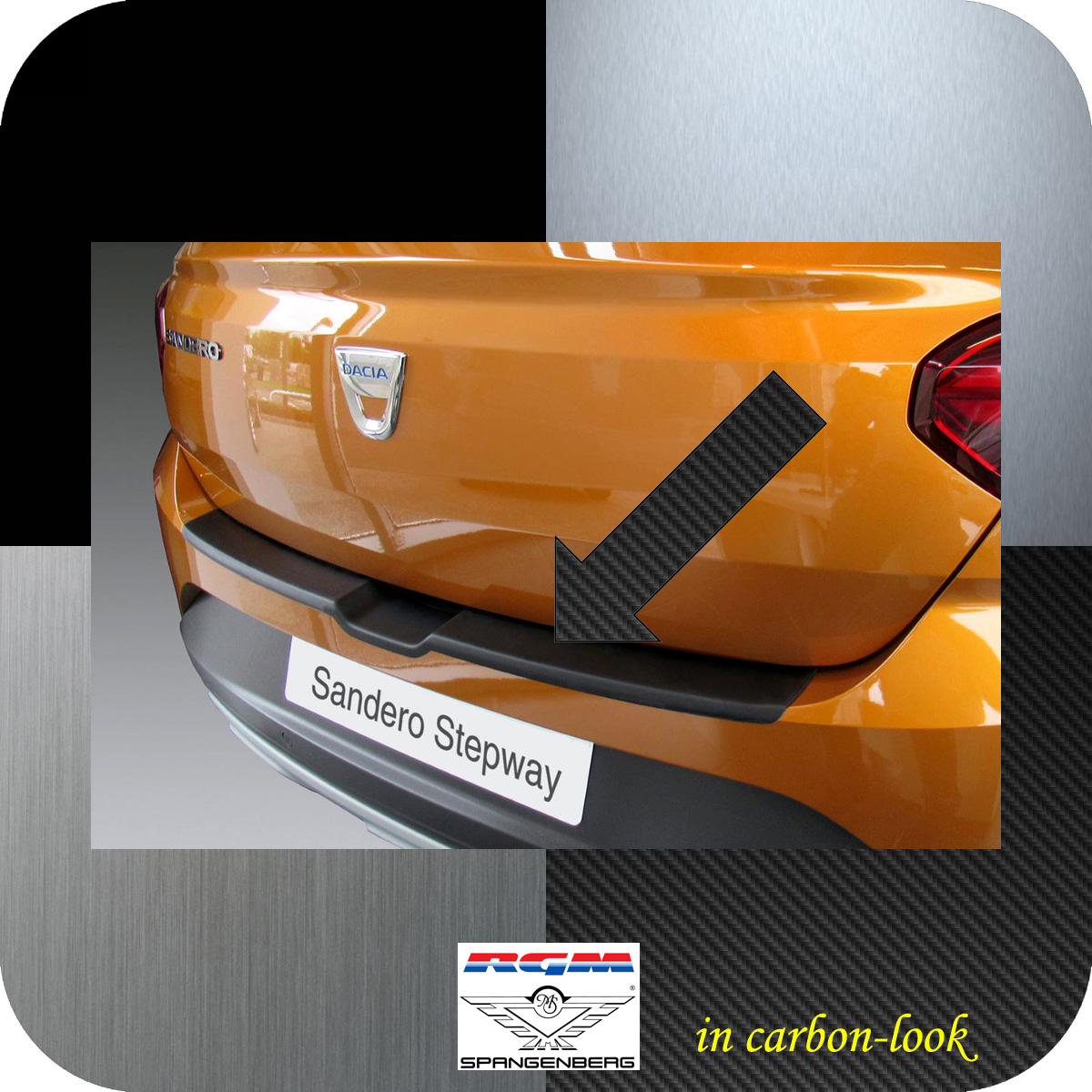 Ladekantenschutz Carbon-Look für Dacia Sandero III auch Stepway ab 2021- 3591355