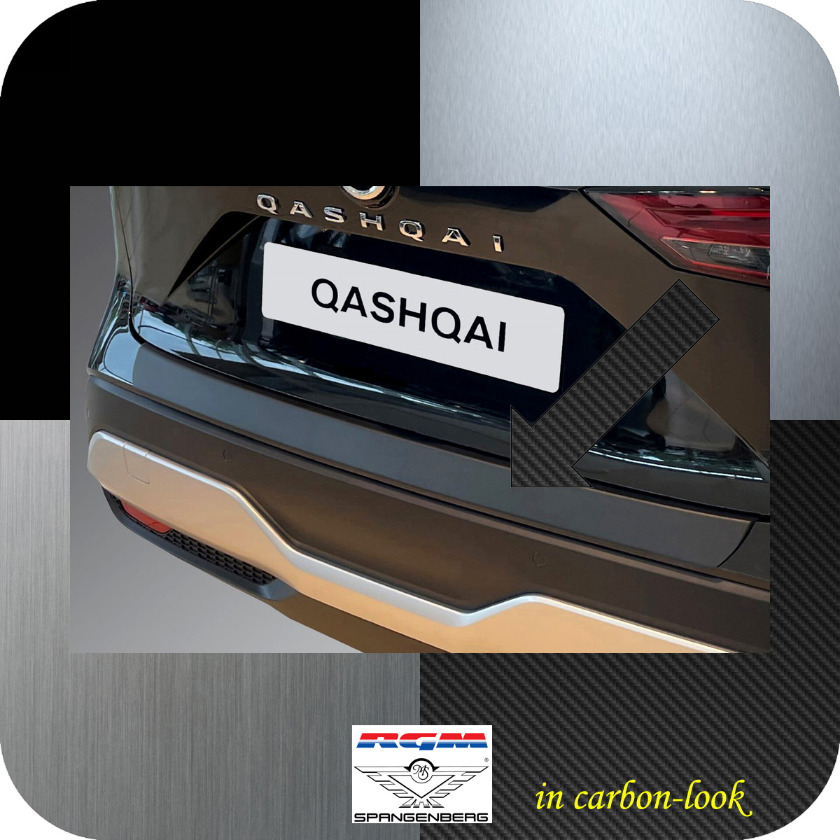 Ladekantenschutz Carbon-Look für Nissan Qashqai 3. Gen. Typ J12 02.2021- 3591362