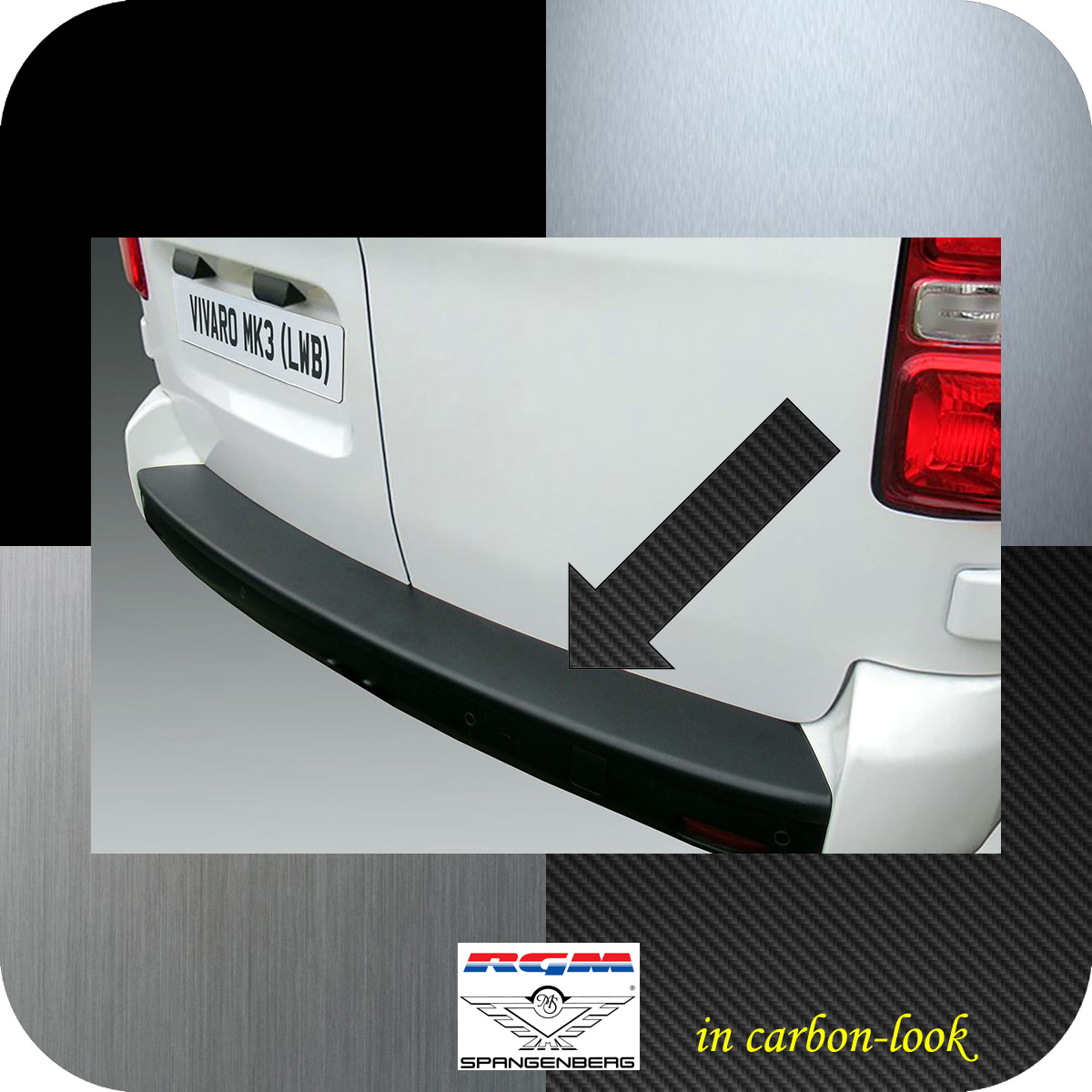 Ladekantenschutz Carbon-Look Opel Vivaro C langer Radstand ab 09.2019- 3591363
