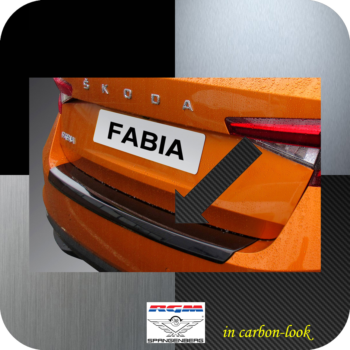 Ladekantenschutz Carbon-Look für Skoda Fabia IV Hatchback 5-Tür 09.2021- 3591370