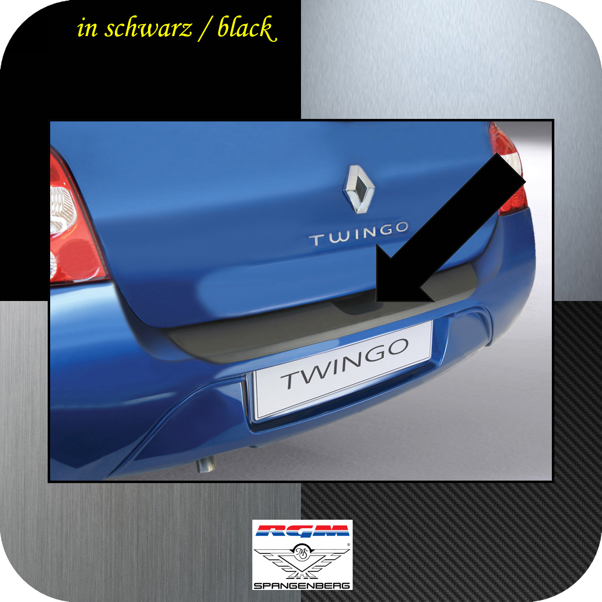 Ladekantenschutz schwarz Renault Twingo II 3-Türer vor Mopf 2007-11 3500147