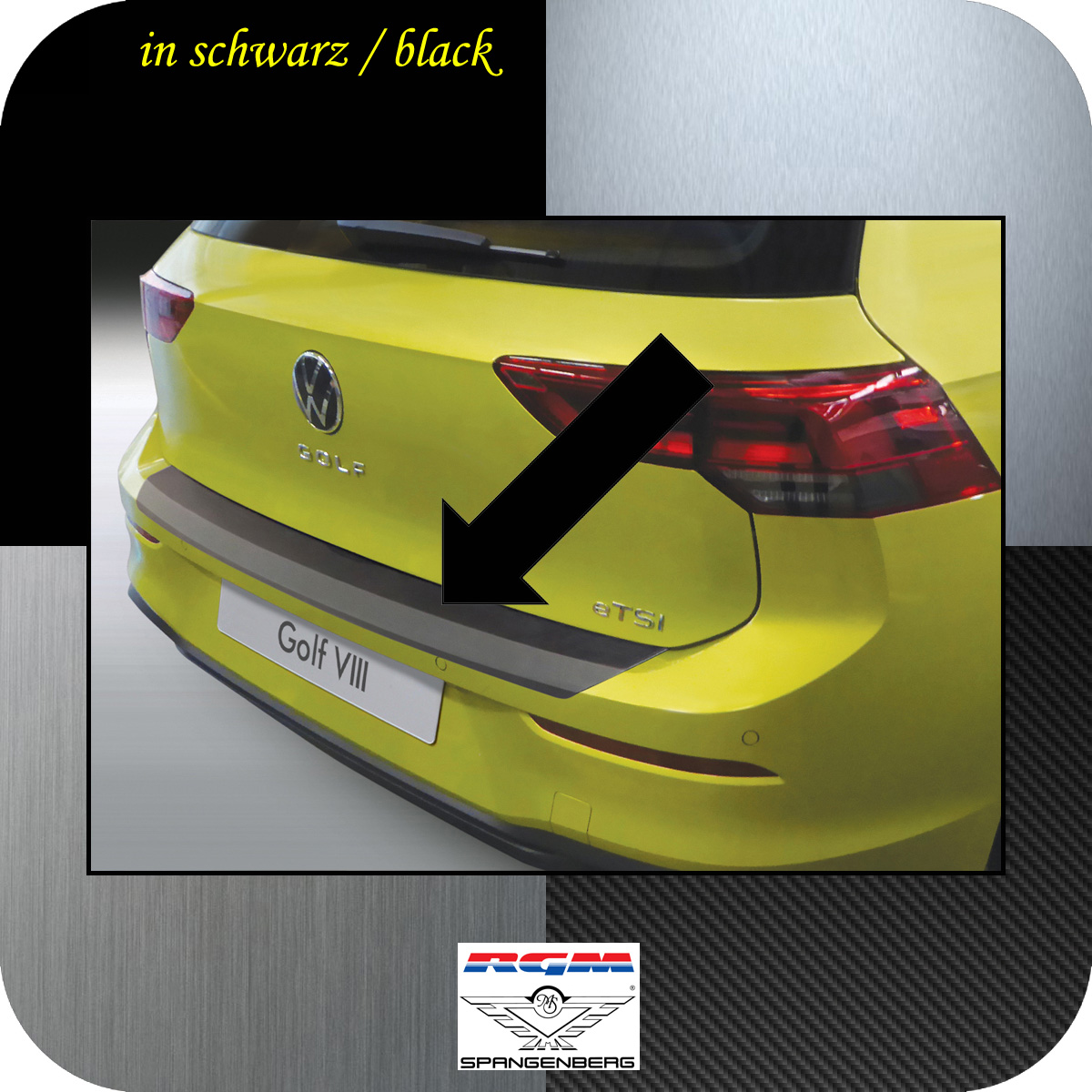 Ladekantenschutz schwarz für VW ab 10.2019- VIII 3500371 Golf 8 Baujahr Golf