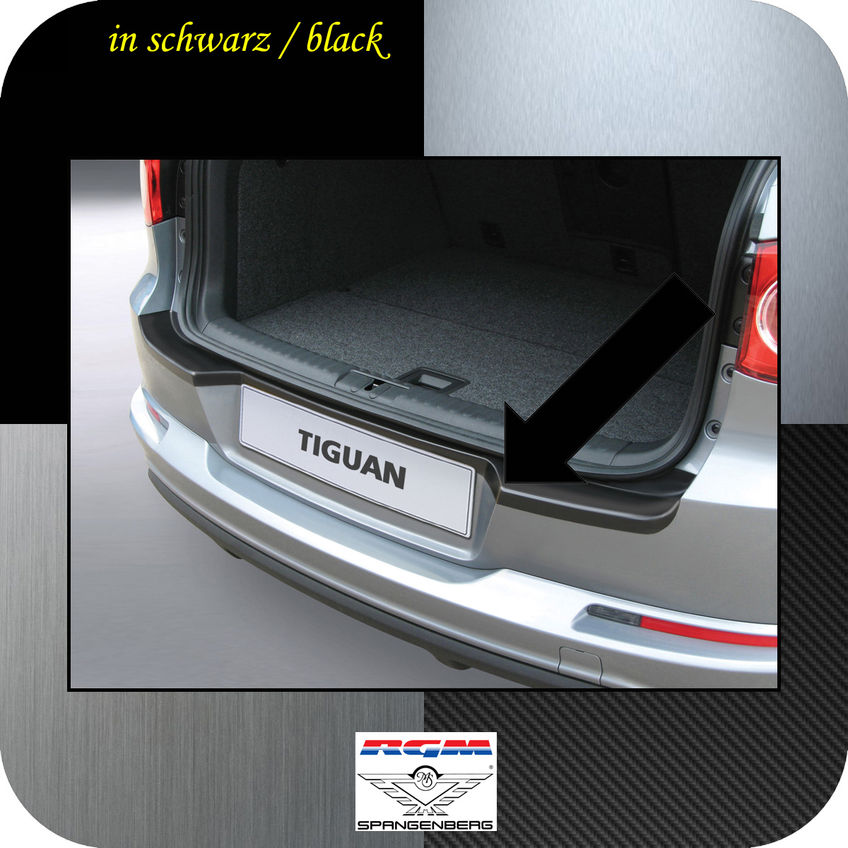 Ladekantenschutz schwarz VW Tiguan SUV Kombi 5-Türer Bj 2007-2016 3500445
