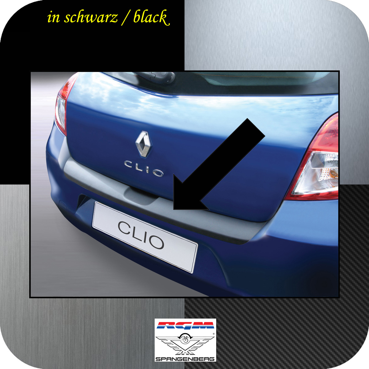 Ladekantenschutz schwarz Renault Clio 3 III ab facelift 2009-2012 3500471
