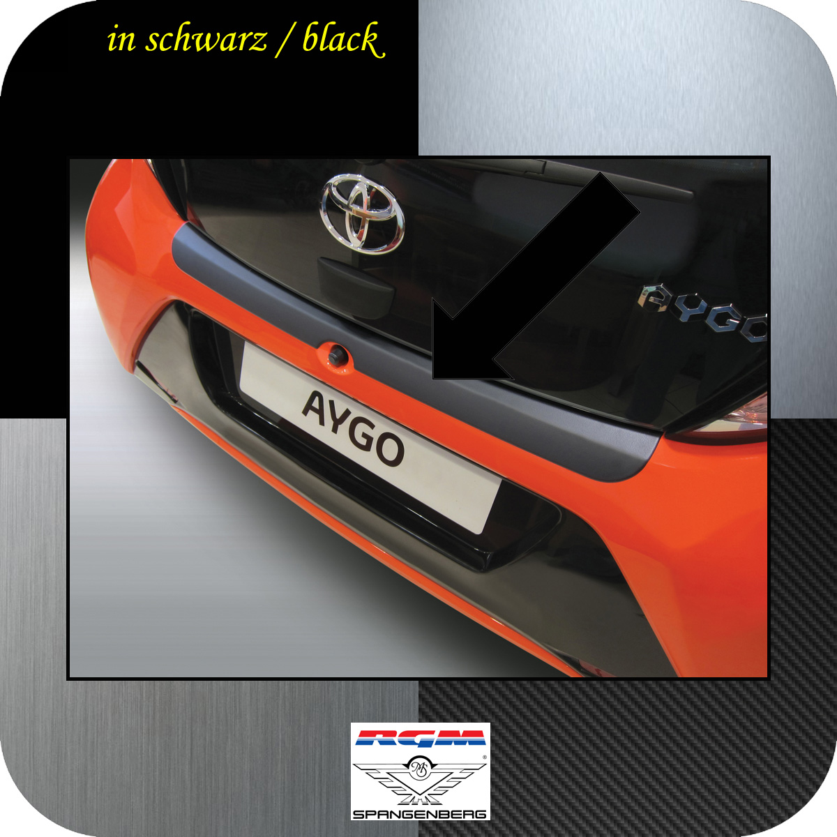 Ladekantenschutz schwarz Toyota Aygo II Schrägheck ab Baujahr 2014- 3500781