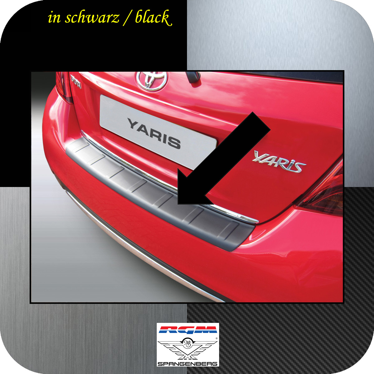 Ladekantenschutz schwarz für Toyota Yaris III facelift 1 08.2014-03.2017 3500782