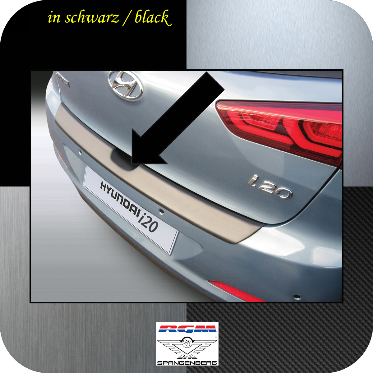 Ladekantenschutz schwarz Hyundai i20 II Schrägheck 5-Türer 2014-2018 3500786