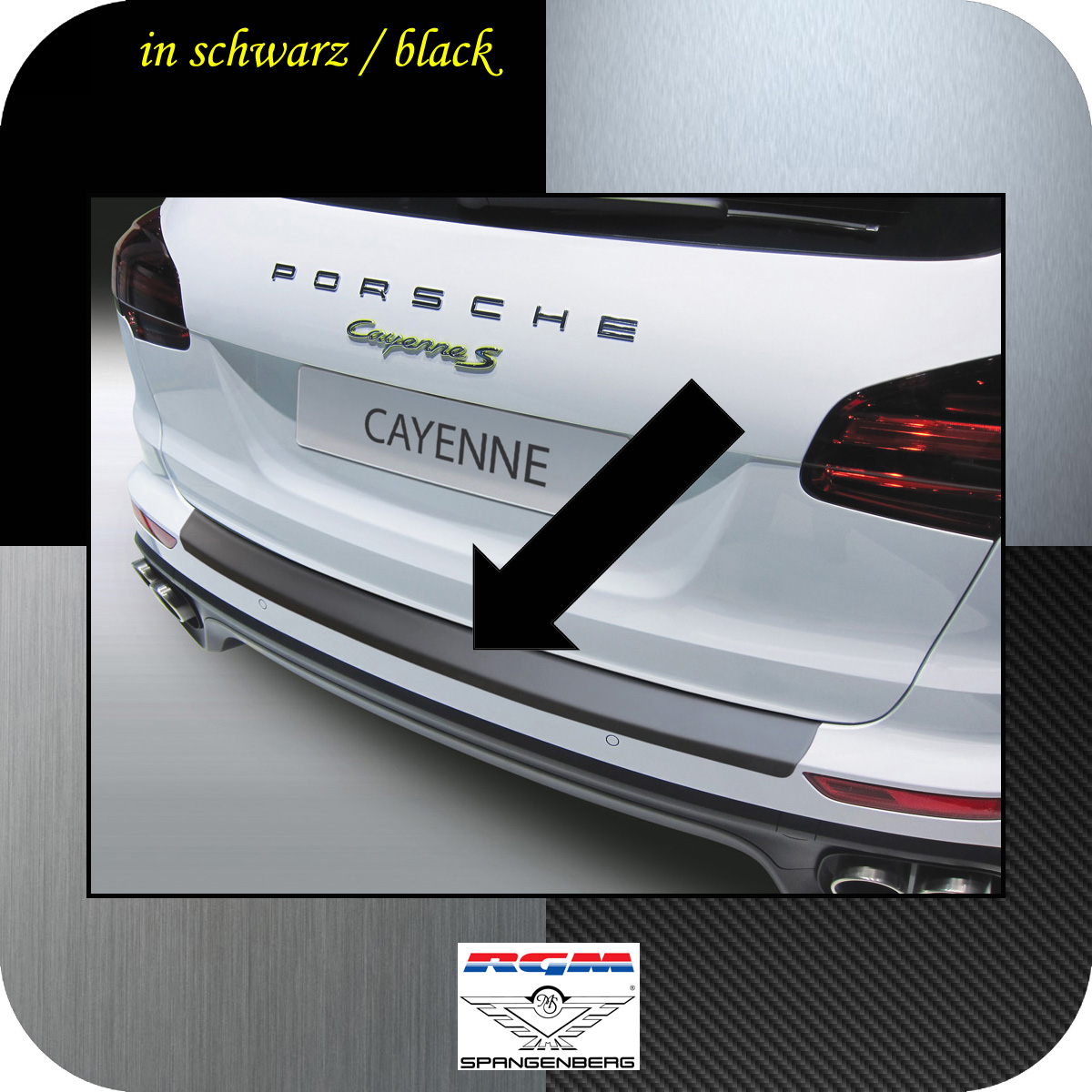 Ladekantenschutz schwarz für Porsche Cayenne II SUV ab Mopf 2014-17 3500789