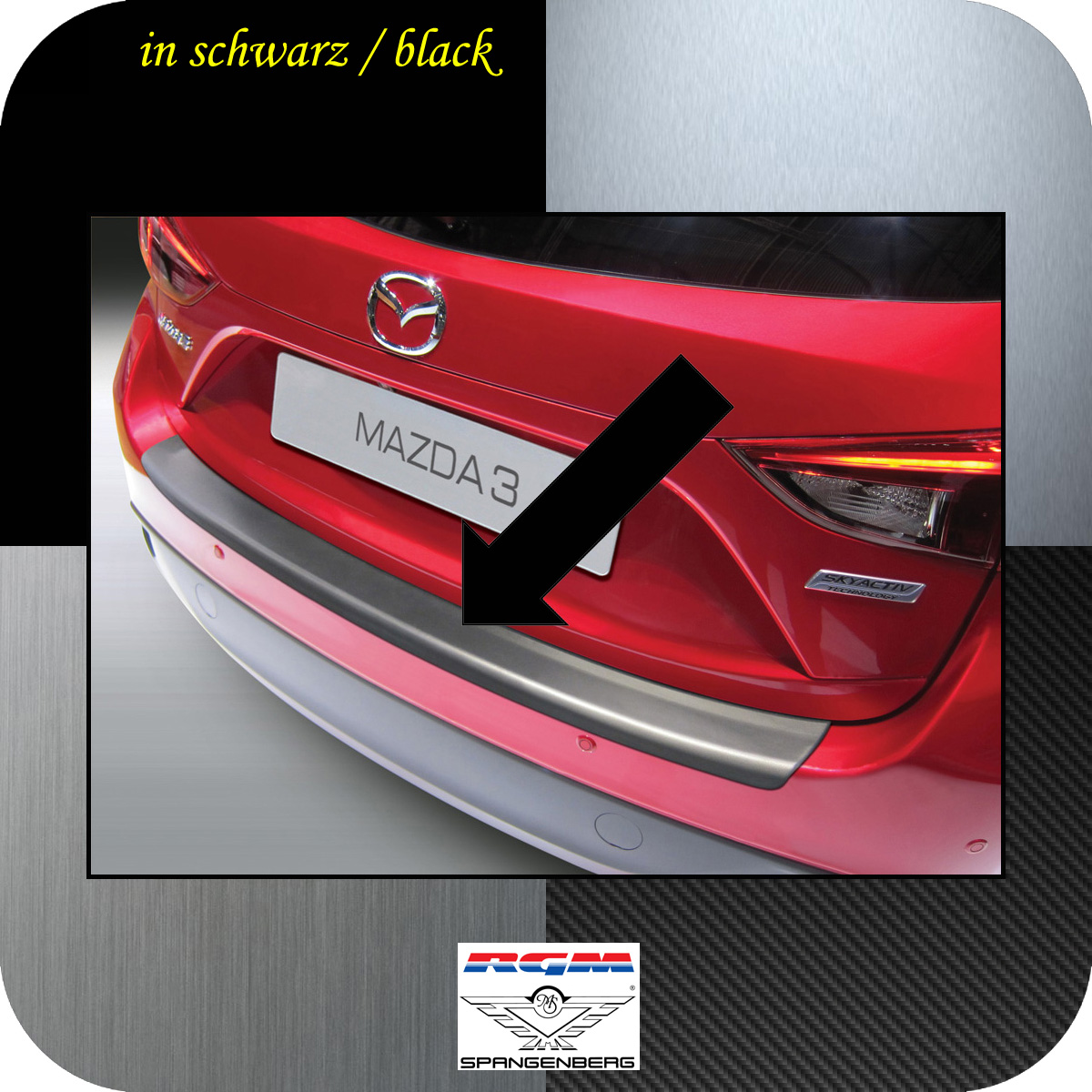 Ladekantenschutz schwarz Mazda 3 III Schrägheck 5-Türer 10.2013-02.2019 3500804