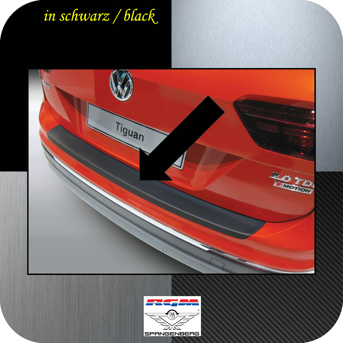 Ladekantenschutz schwarz VW Tiguan II SUV Kombi 5-Türer ab Bj 2016- 3500900