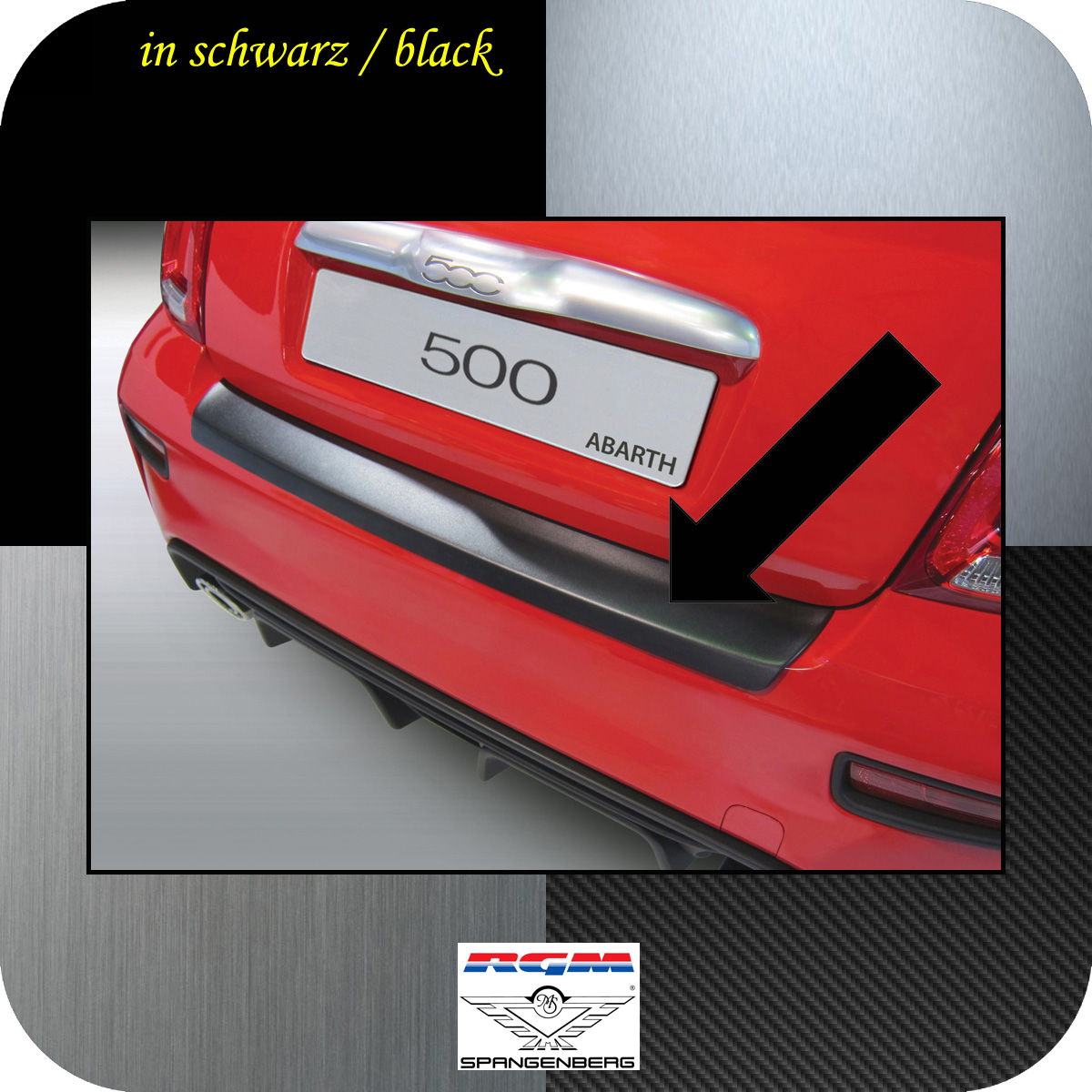 Ladekantenschutz schwarz Fiat 500 nur Modelle Abarth ab Baujahr 2016- 3500935