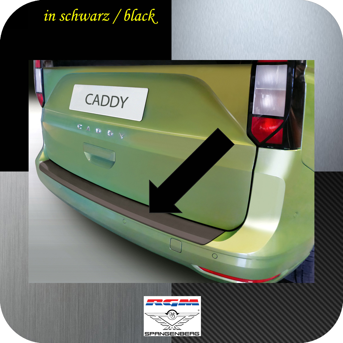 Ladekantenschutz schwarz für VW Caddy V mit Lackstoßstange ab 10.2020- 3501336