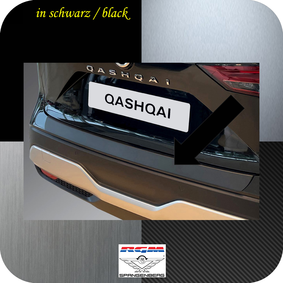 Ladekantenschutz schwarz für Nissan Qashqai 3. Gen. Typ J12 ab 02.2021- 3501362