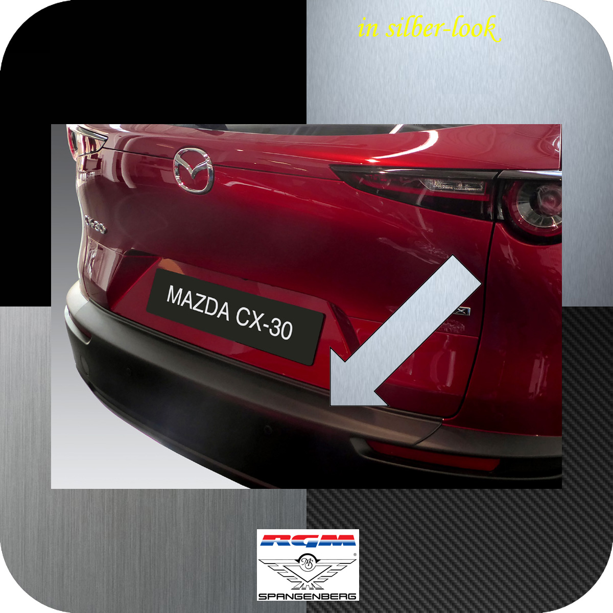 Ladekantenschutz Silber-Look für Mazda CX-30 SUV ab Baujahr 09.2019- 3506123