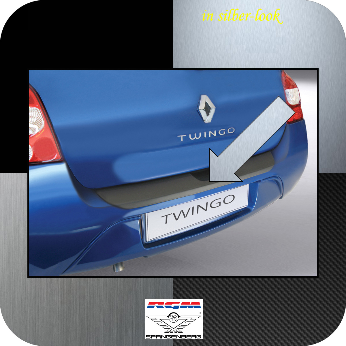 Ladekantenschutz Silber-Look Renault Twingo II 3-Türer vor Mopf 2007-11 3506147