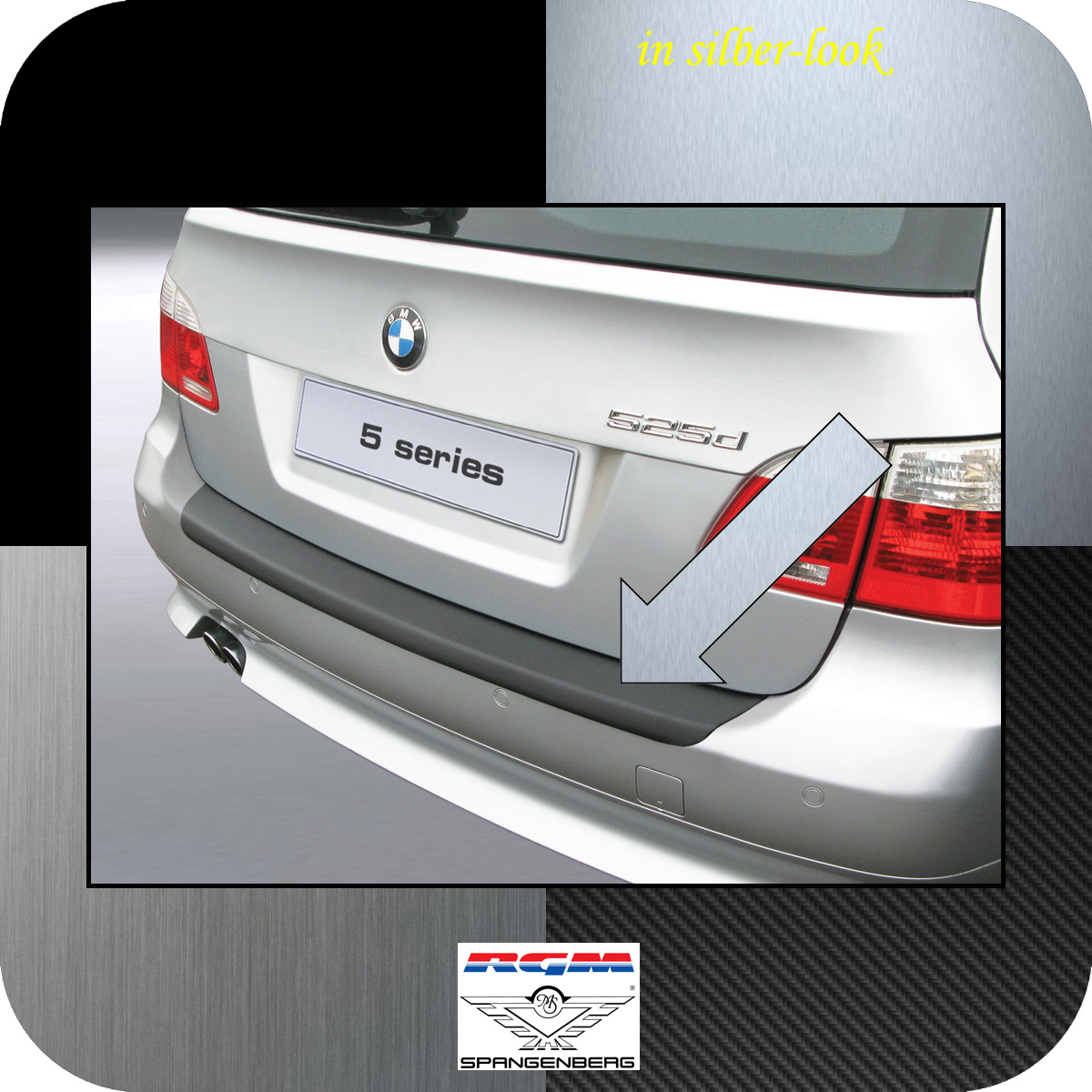 Ladekantenschutz Silber-Look BMW 5er E61 Touring Baujahre 2004-2010 3506172