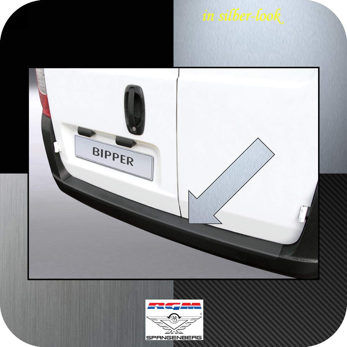Ladekantenschutz Silber-Look Peugeot Bipper und Bipper Tepee 2008-17 3506301