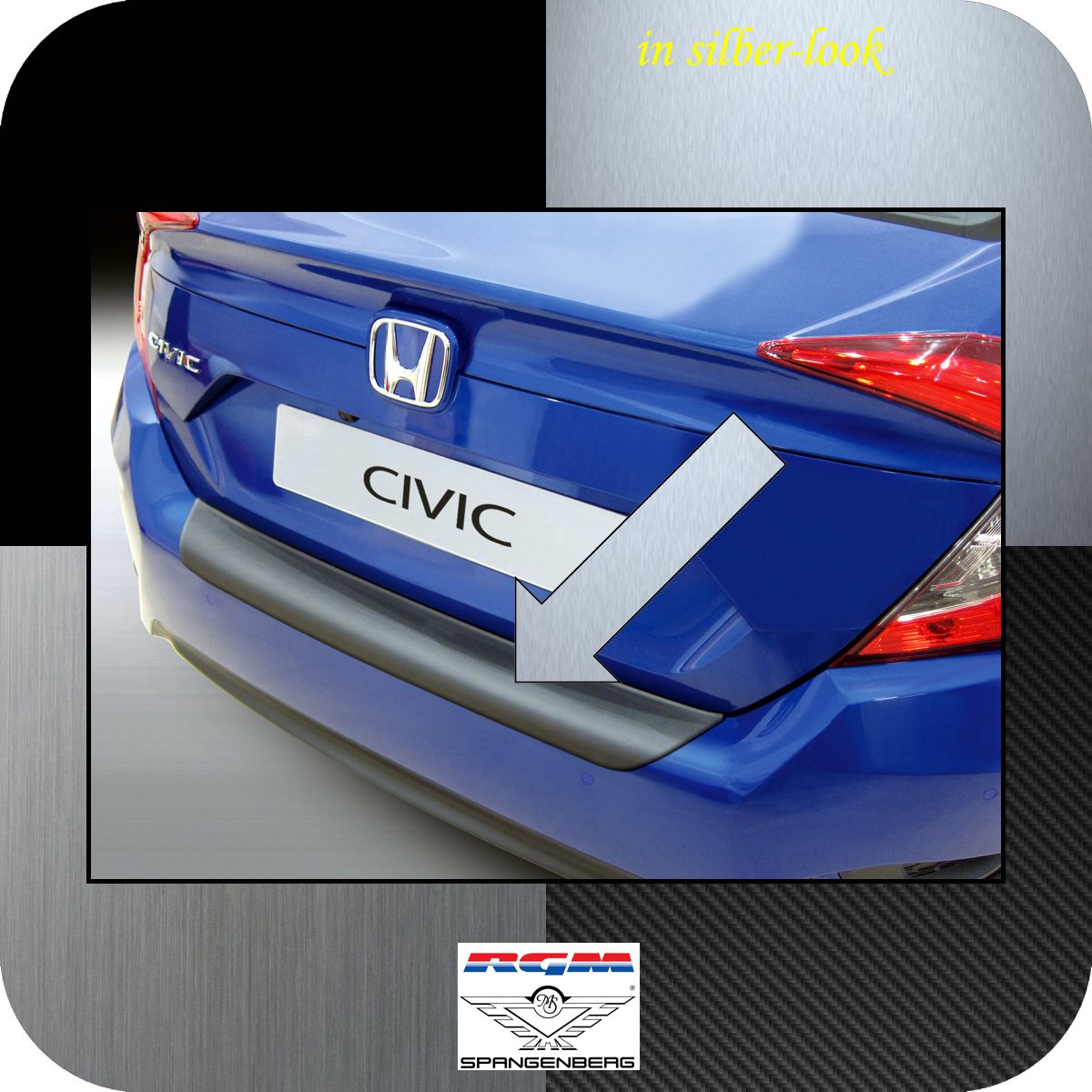 Ladekantenschutz Silber-Look Honda Civic X Limousine 10.Gen. ab 09.2015- 3506343