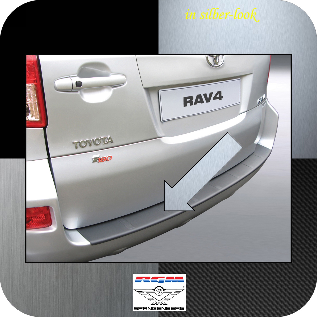 Ladekantenschutz Silber-Look Toyota RAV4 III SUV ohne Radhalter 2009-13 3506353