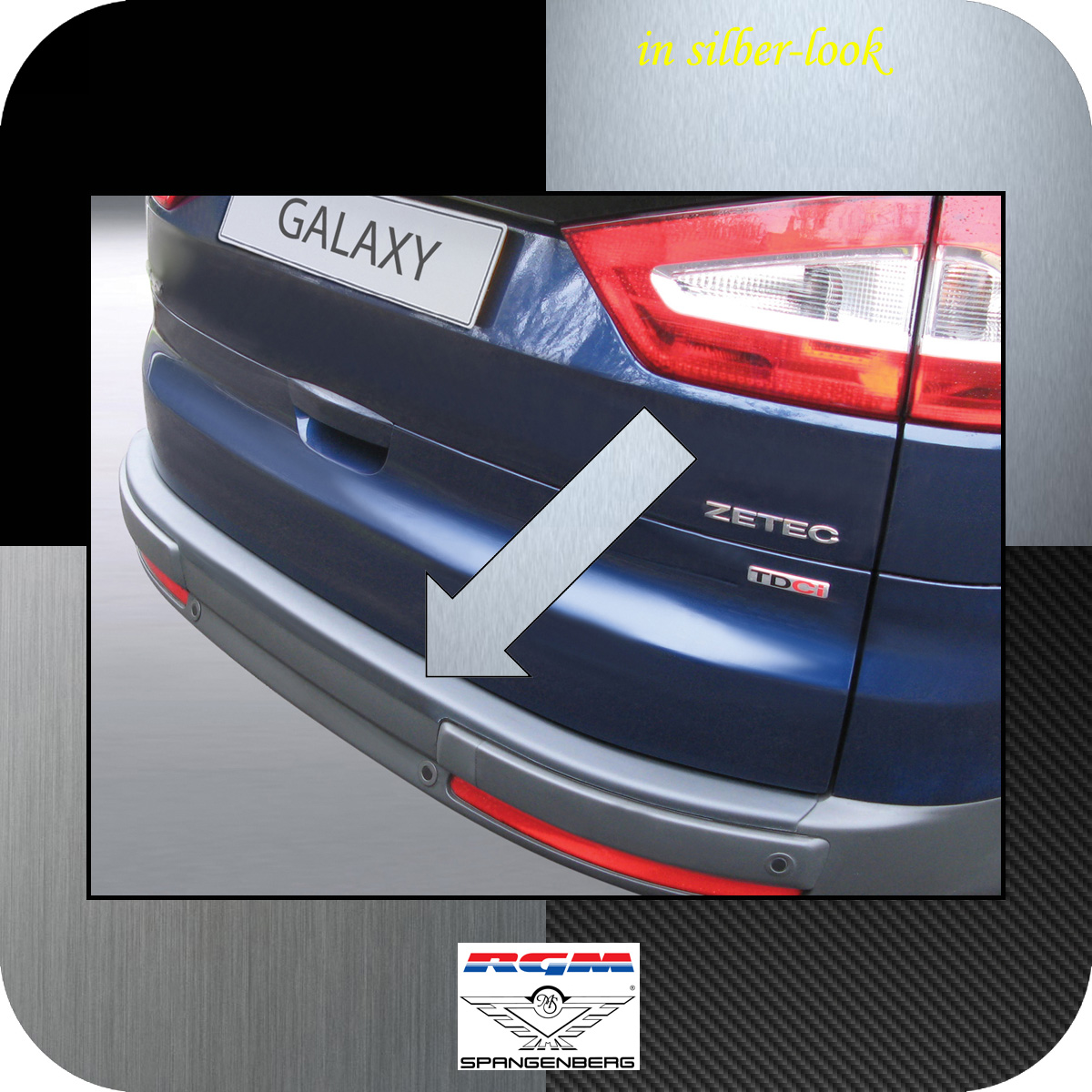 Ladekantenschutz Silber-Look Ford Galaxy II Van Kombi Baujahre 2006-2015 3506385