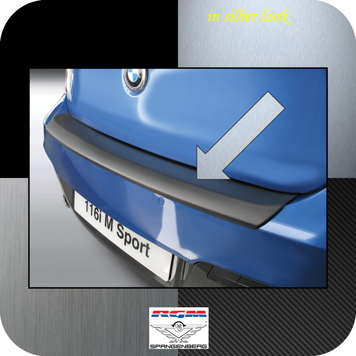 Ladekantenschutz Silber-Look BMW 1er F21 F20 M-Style vor Mopf 2011-2015 3506618