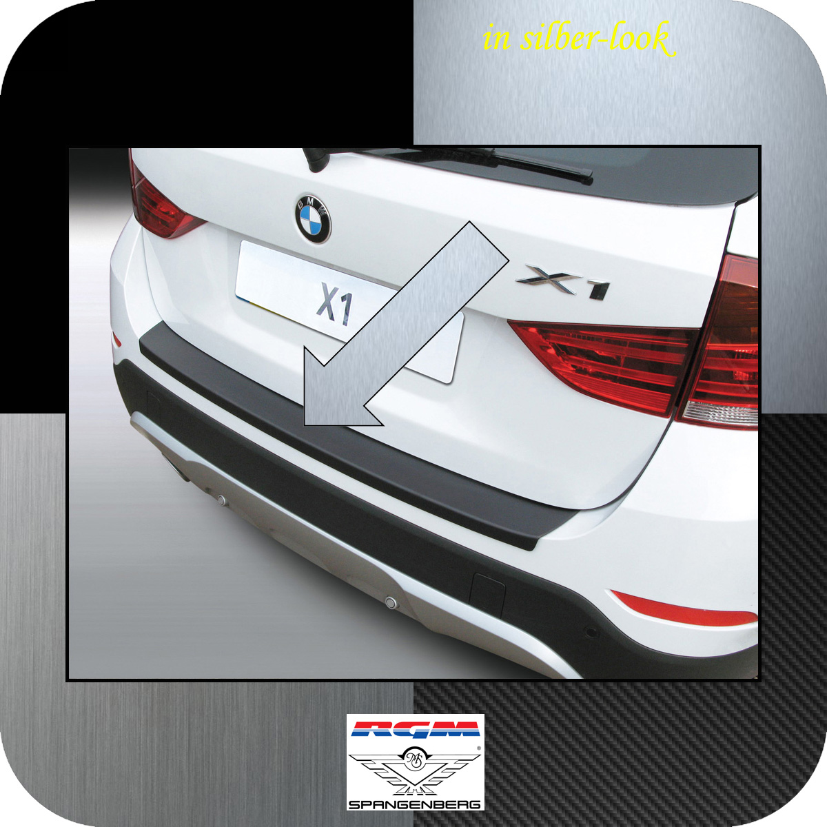 Ladekantenschutz Edelstahl MATT kompatibel für BMW X1 E84 2009-2012 vor LCI, mit Abkantung