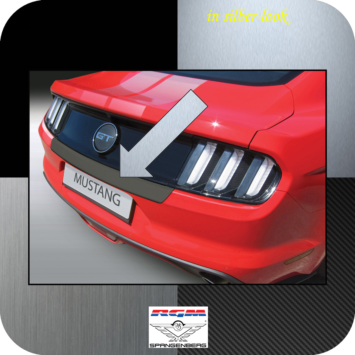 Ladekantenschutz Silber-Look kurz Ford Mustang VI Coupe & Cabrio 2015-17 3506670