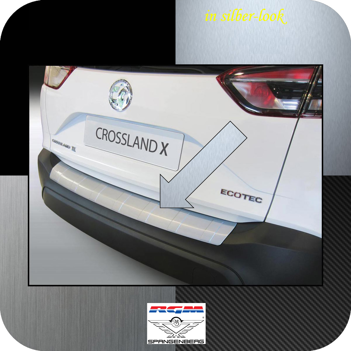 Ladekantenschutz Silber-Look Opel Crossland X SUV ab Baujahr 03.2017- 3506687